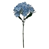 Generisch 18 Zoll Hellblaue Zweiblättrige Hortensie Künstlicher Blumenstrauß Hohe Blaue Latexhortensie mit Stielen Blättern Küchendekoration Kunstblumenstrauß Frühlingsblumen für Hochzeitsdeko
