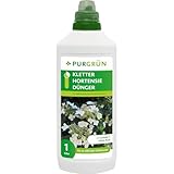 Purgrün® Kletterhortensie-Dünger 1 Liter – Organisch-mineralische Rezeptur – Premium-Flüssigdünger mit Spurennährstoffen – NPK 8+8+6 – Mit Guano & Aqua Plus – Für leuchtende Blüten