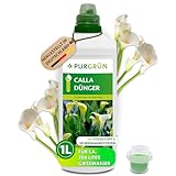 Purgrün® Calla-Dünger 1 Liter – Organisch-mineralische Rezeptur – Premium-Flüssigdünger mit Spurennährstoffen – NPK 8+8+6 – Mit Guano & Aqua Plus – Für leuchtende Blüten