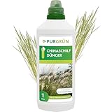 Purgrün® Chinaschilf-Dünger 1 Liter – Schnell wirksame mineralische Rezeptur – Premium-Flüssigdünger mit Spurennährstoffen – NPK 10+4+6 – Stärkt die Widerstandskraft – Für intensive Blattfärbung