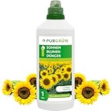 Purgrün® Sonnenblumen-Dünger 1 Liter – Organisch-mineralische Rezeptur – Premium-Flüssigdünger mit Spurennährstoffen – NPK 8+8+6 – Mit Guano & Aqua Plus – Für große, leuchtende Blüten