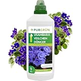 Purgrün® Usambaraveilchen-Dünger 1 Liter – Fördert die Blütenbildung – Premium-Flüssigdünger mit Spurennährstoffen – Erhöhte Widerstandskraft dank Kalium – Konzentrat für 400 Liter Gießwasser