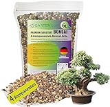 Garten Lux Premium Bonsai Substrat–6L 4-Komponenten Bonsai Erde –schnell entwässernde Erde zum Züchten und Umpflanzen von Pflanzen -Speziell für Ficus Ahorn Weide und Konifiren