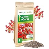 Purgrün® Ahorn-Dünger 1 kg – Organisch-mineralische Rezeptur – Feinkörniges Krümelgranulat – NPK 5+4+6 – Mit Magnesium & Tonmineralien – Extra Kalium für Widerstandsfähigkeit – Für gesunde Ahornbäume