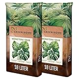 Green Home Monstera Erde 36L – Premium Substrat für Monstera, Aroiden & Tropische Zimmerpflanzen; optimale Drainage, Langzeitnährstoffversorgung & pH‑Balance. Für Umtopfen & Hydrokultur ideal!