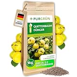 Purgrün® Bio-Quittenbaum-Dünger 1 kg – Organisch-mineralische Rezeptur – Feinkörniges Krümelgranulat – NPK 6+3+8 – Mit Magnesium für aromatische Früchte – Verbessert die Bodenqualität