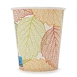 Wellsamed WELLSACUP 100 Stück Pappbecher 180 ml, Motiv Herbst, geeignet für Heiß- und Kaltgetränke, Coffee to Go, Business, Party