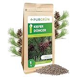 Purgrün® Kiefer-Dünger 1 kg – Extra Magnesium für schützt vor Nadelverfärbungen – Verbessert die Bodenqualität mit Tonmineralien – Erhöht die Widerstandskraft – Granulat für 5-6 Kiefern – chloridarm
