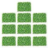 JDNH 10 Stück Faux Buchsbaumhecke Wandpaneele Künstliche Hecke Panel mit Blumendekor für schnelle Einrichtungen